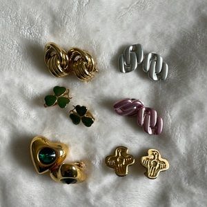 🏷 vintage jewelry earring lot 6 pair clip